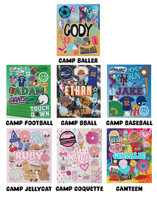 Personalized Camp Blanket Hoodie | Choose Your Design | All Summer Camps|