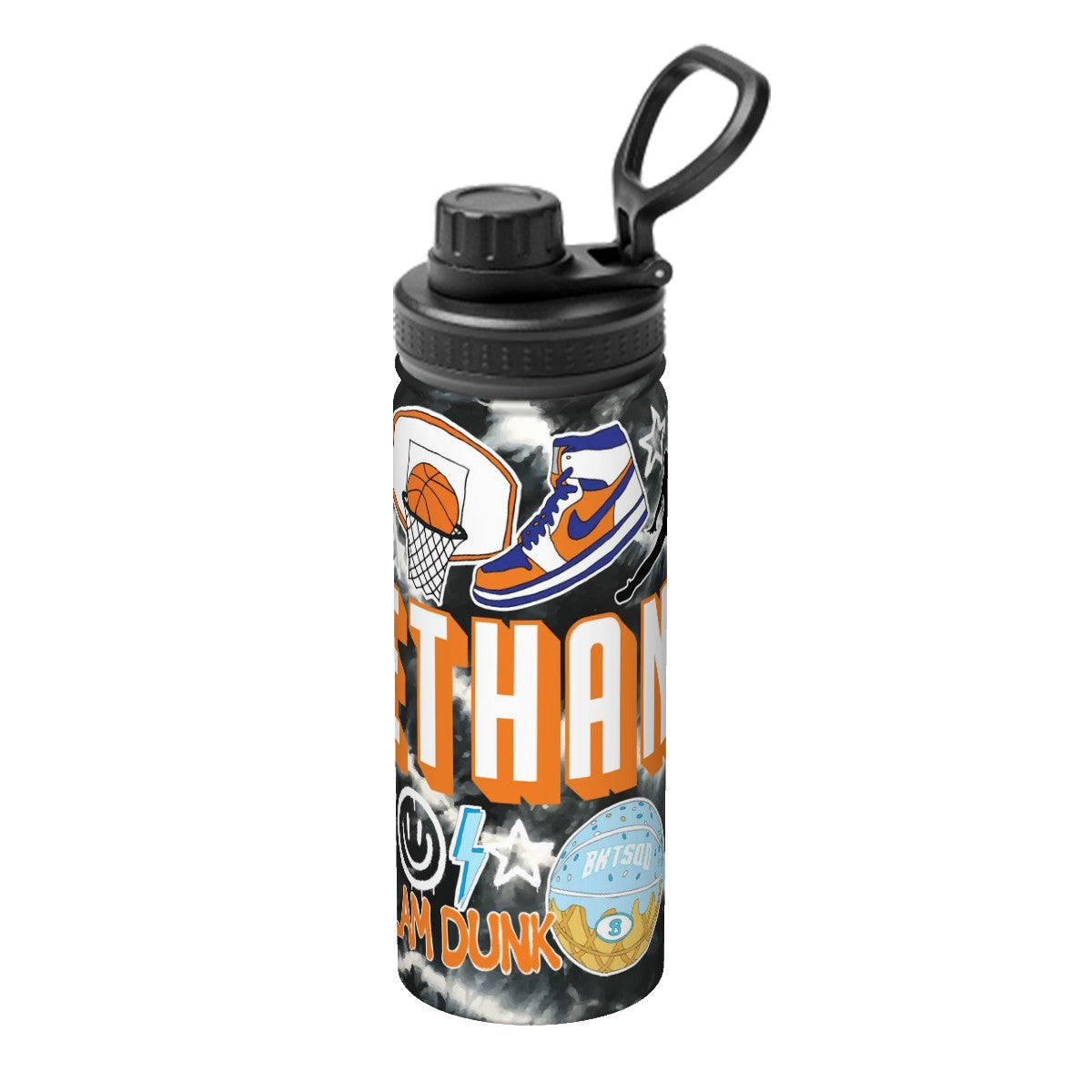 18oz Insulated Water Bottle- Camp Basketball