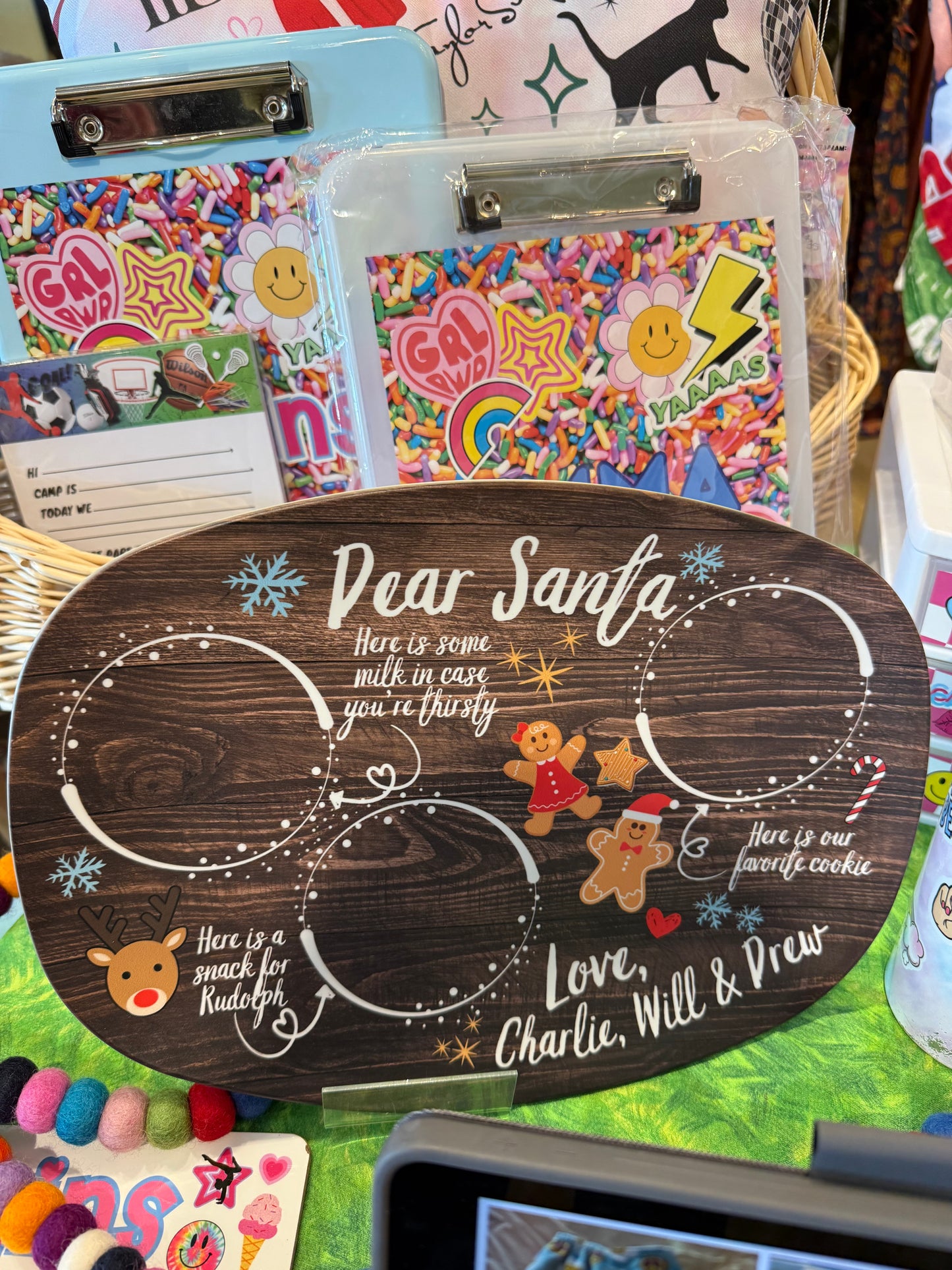 Personalized Santa Cookie & Milk Platter – Custom Holiday Keepsake