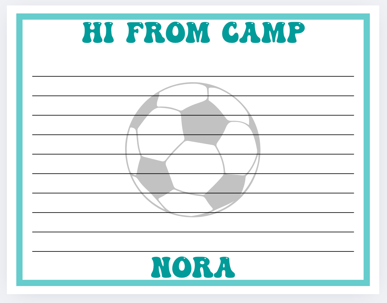Letter From Camp Soccer