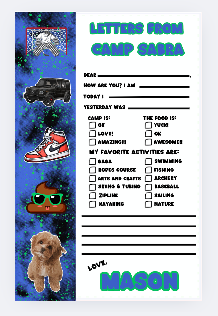Fill-in Letters From Camp Favorite Things Style