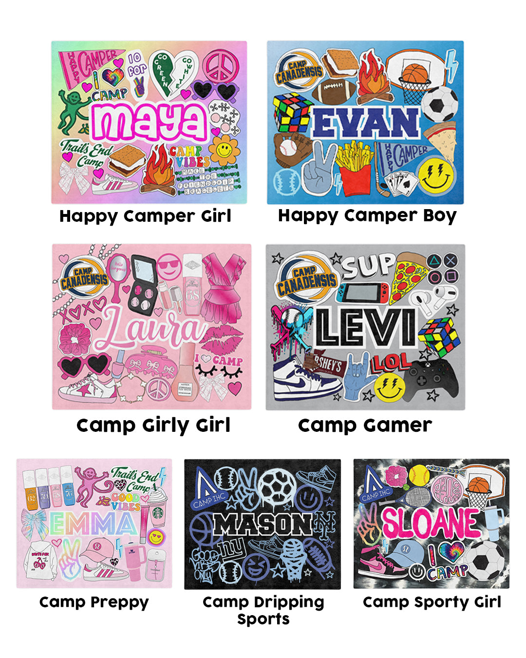 Personalized Camp Blanket Hoodie | Choose Your Design | All Summer Camps|