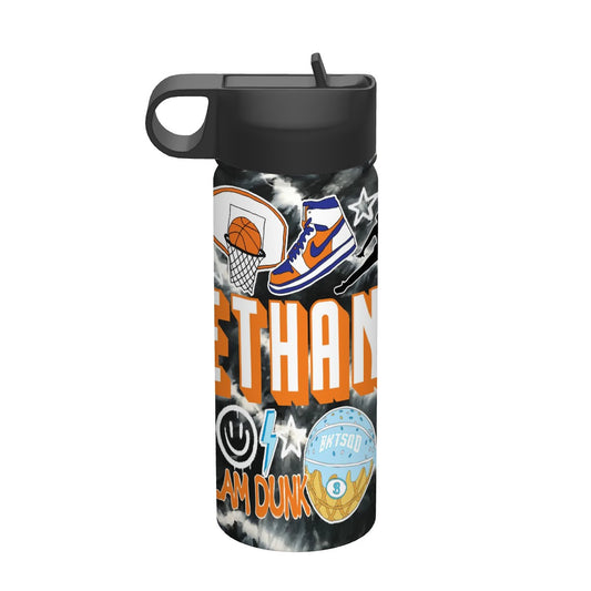 18oz Insulated Water Bottle- Camp Basketball