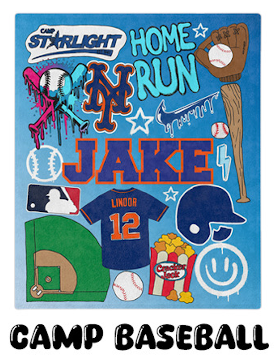 18oz Insulated Water Bottle- Camp Baseball