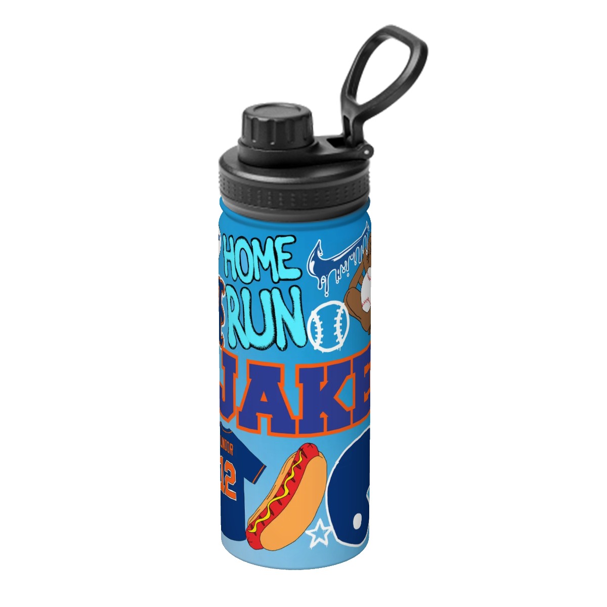 18oz Insulated Water Bottle- Camp Baseball
