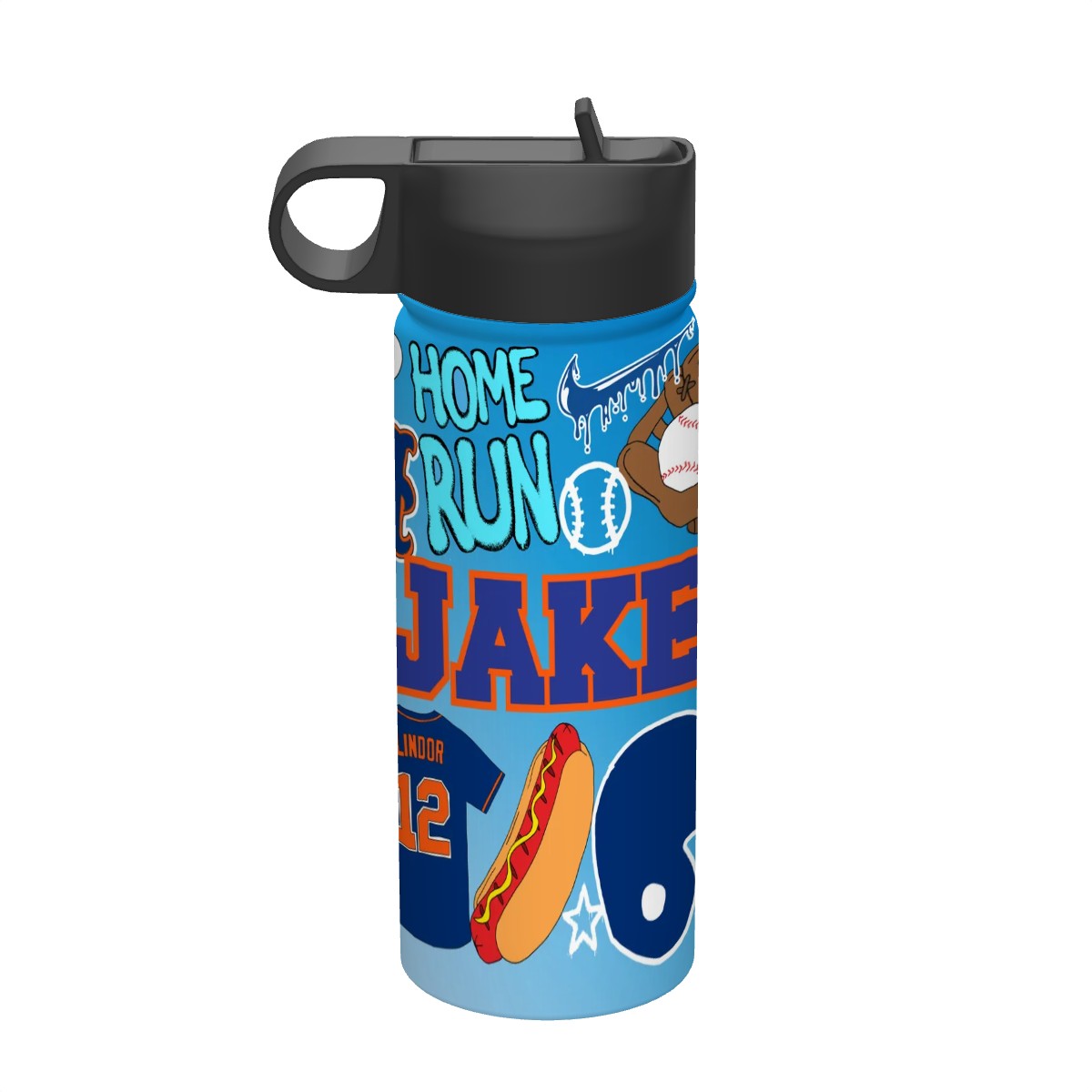 18oz Insulated Water Bottle- Camp Baseball