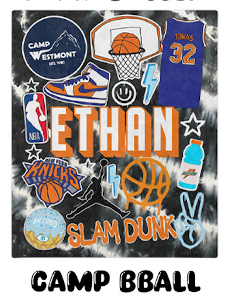 18oz Insulated Water Bottle- Camp Basketball