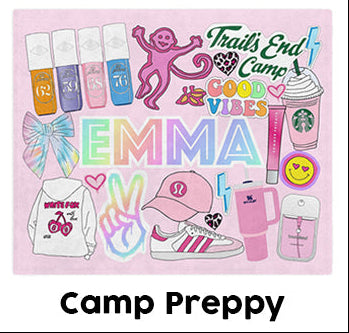 18oz Insulated Water Bottle- Preppy Girl