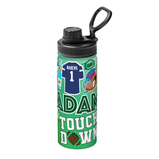 18oz Insulated Water Bottle-Camp Football