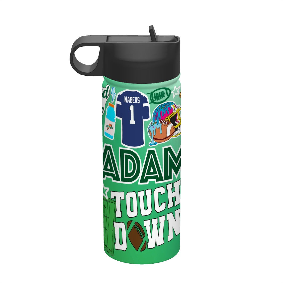18oz Insulated Water Bottle-Camp Football