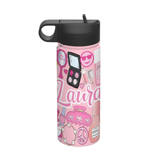 18oz Insulated Water Bottle-Girly Girl