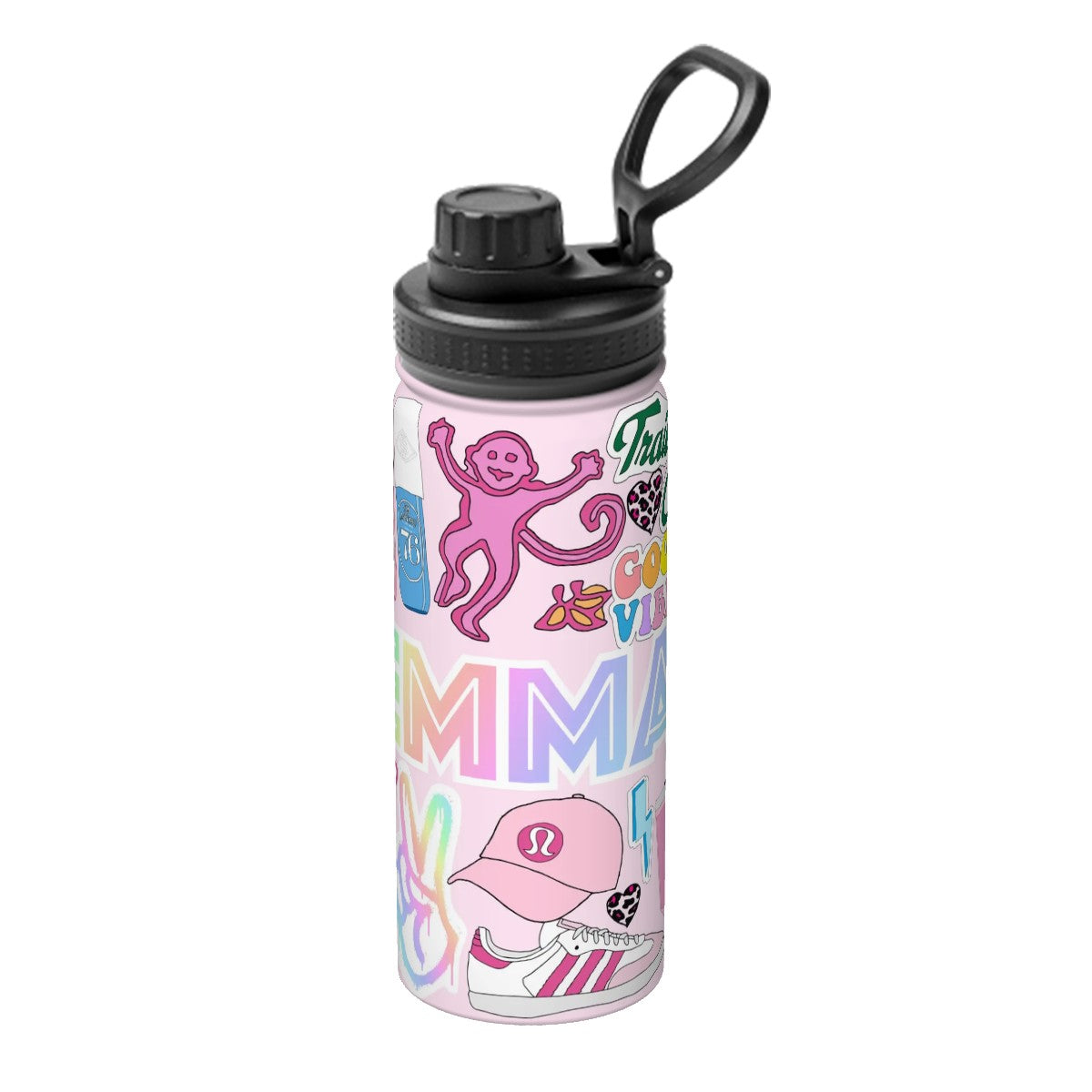 18oz Insulated Water Bottle- Preppy Girl