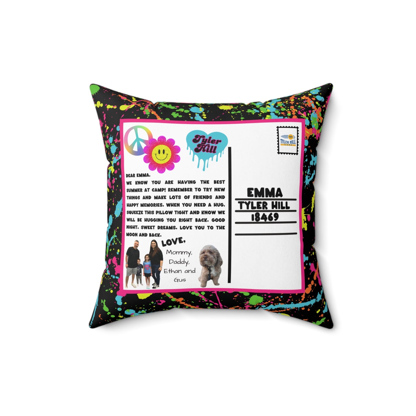 Letters to Camp Throw Pillow