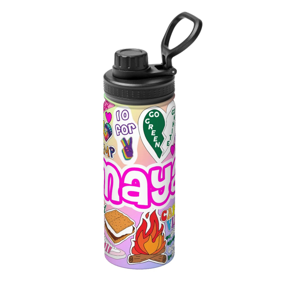 18oz Insulated Water Bottle-Happy Camper Girl