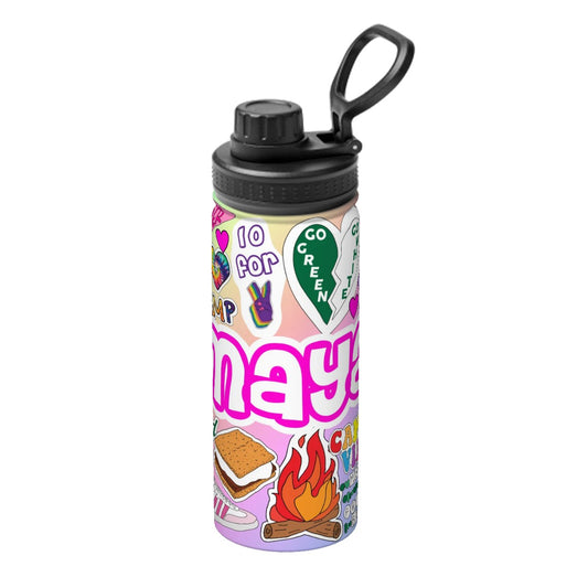 18oz Insulated Water Bottle-Happy Camper Girl