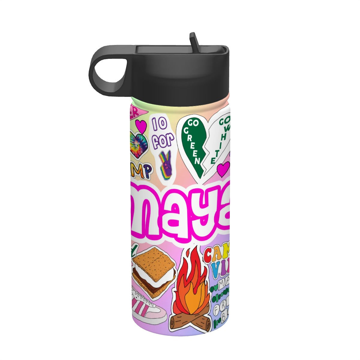 18oz Insulated Water Bottle-Happy Camper Girl