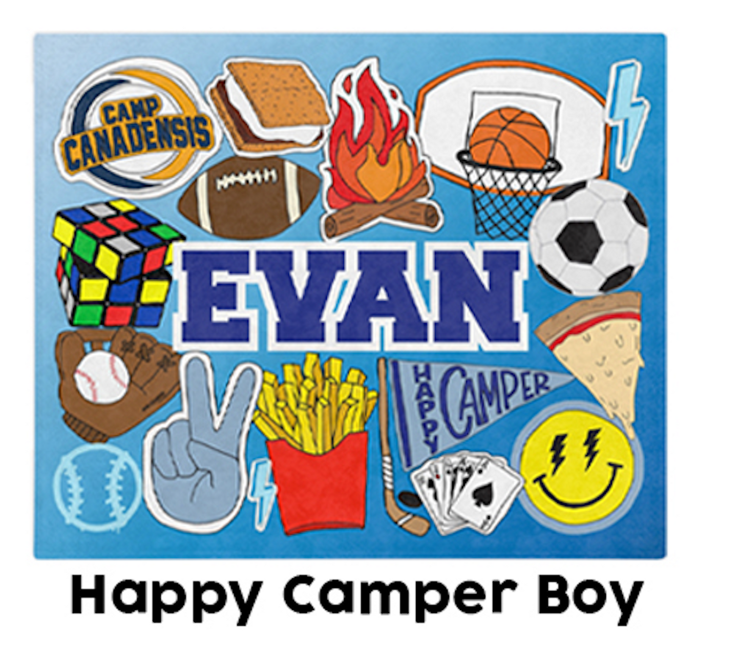 18oz Insulated Water Bottle-Happy Camper Boy