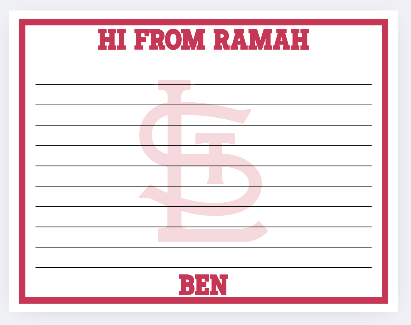 Letter From Camp Design Your Own