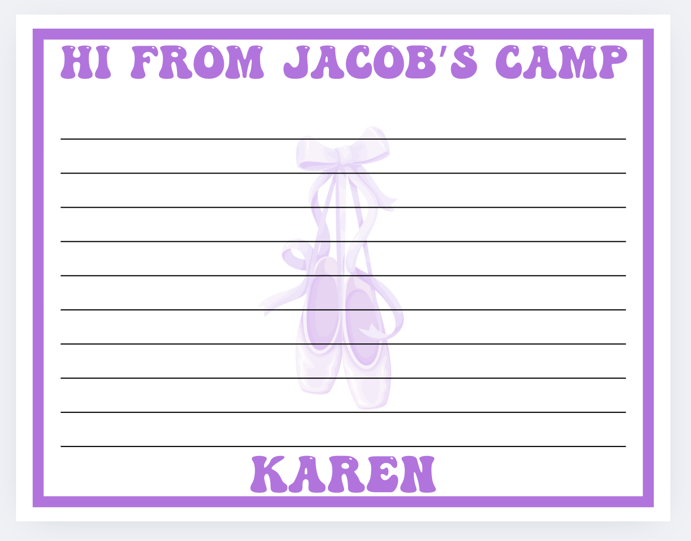 Letter From Camp Design Your Own