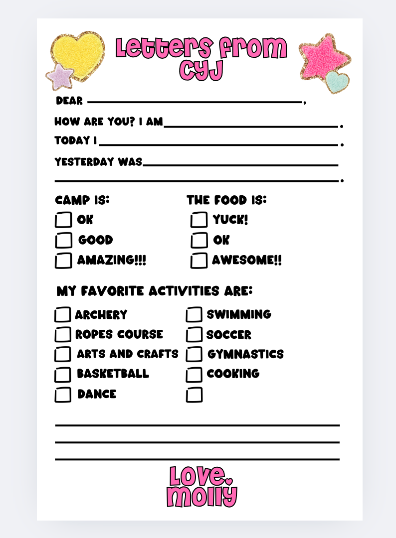 Fill-in Letters From Camp Patches