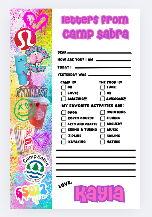 Fill-in Letters From Camp Favorite Things Style