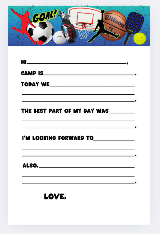 Prompted Letters From Camp Sports
