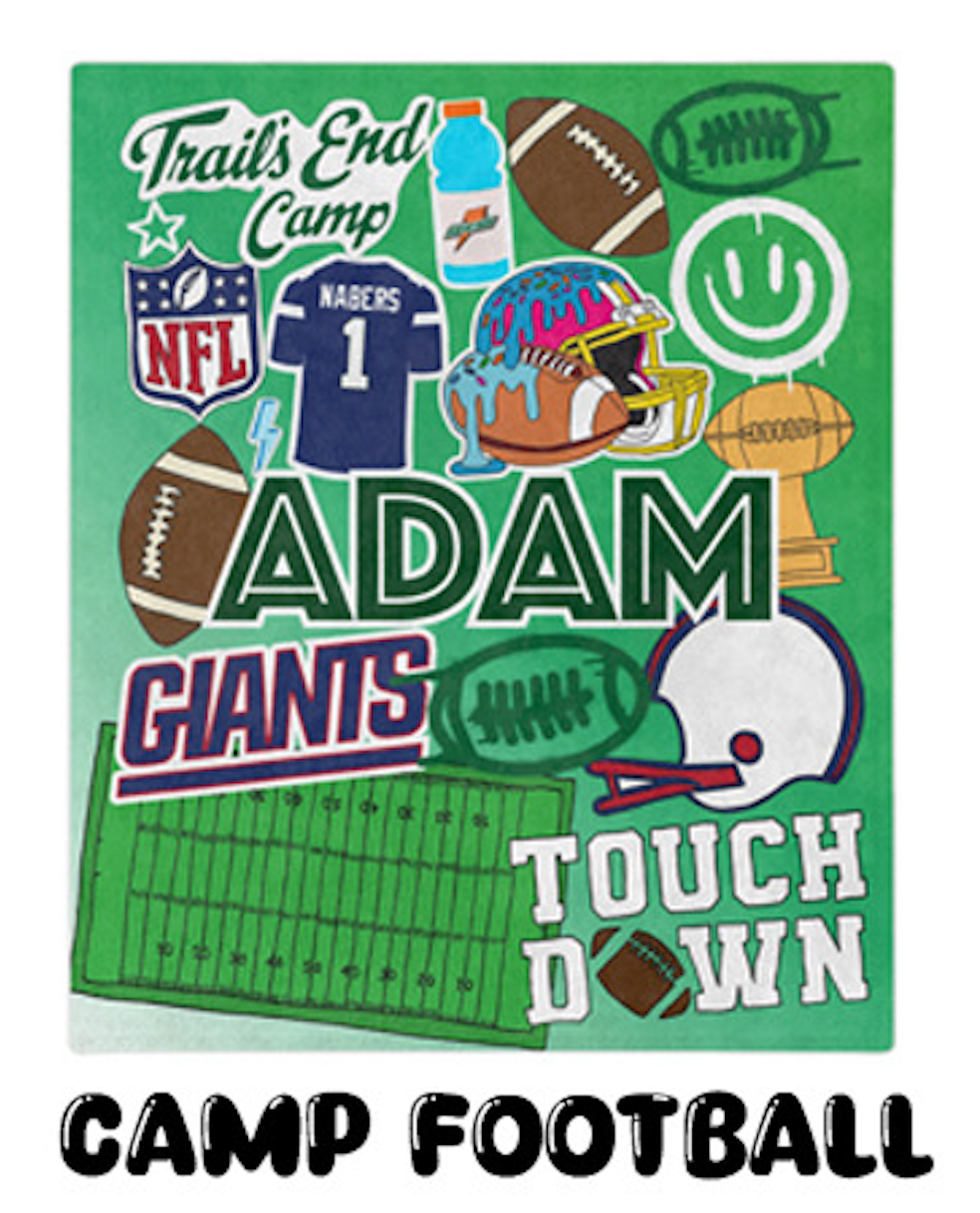 18oz Insulated Water Bottle-Camp Football